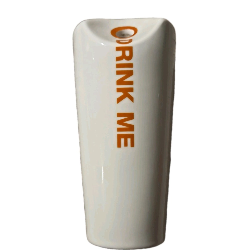 Max Brenner Alice in Wonderland "Drink Me" Ceramic Milkshake 12oz Mug Straw Hole